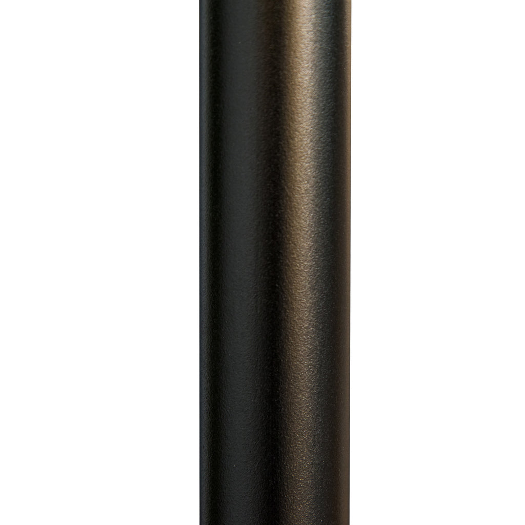 Textured black umbrella pole segment with smooth finish