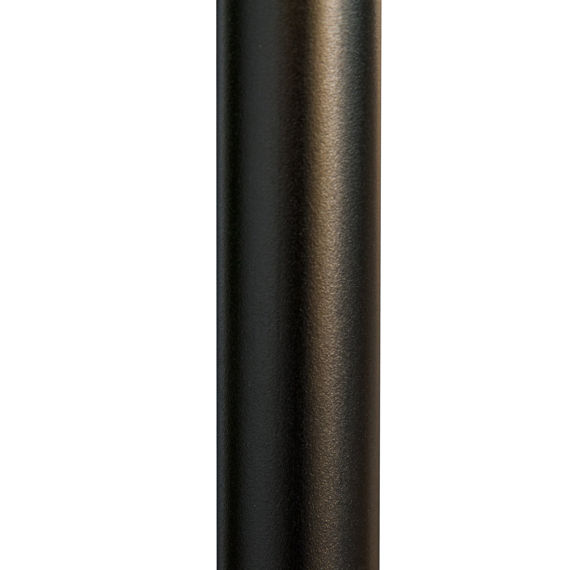 Textured black umbrella pole segment with smooth finish