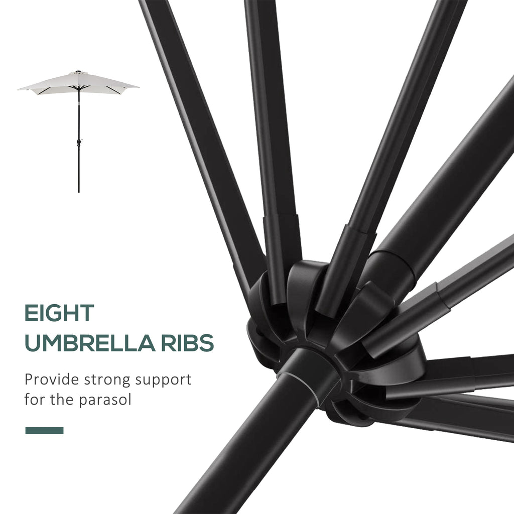 Black umbrella rib structure with central hub and attached fabric canopy supports