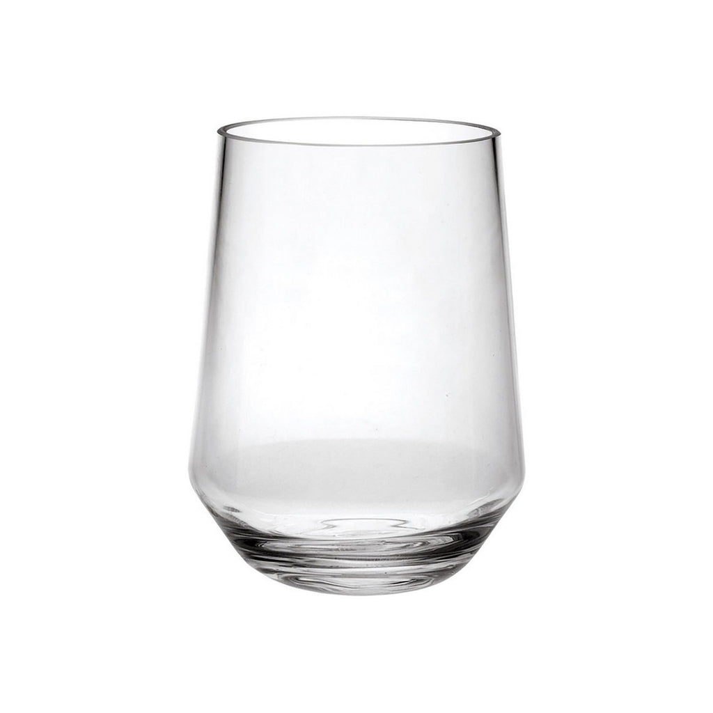 Clear stemmed wine glass with thick base