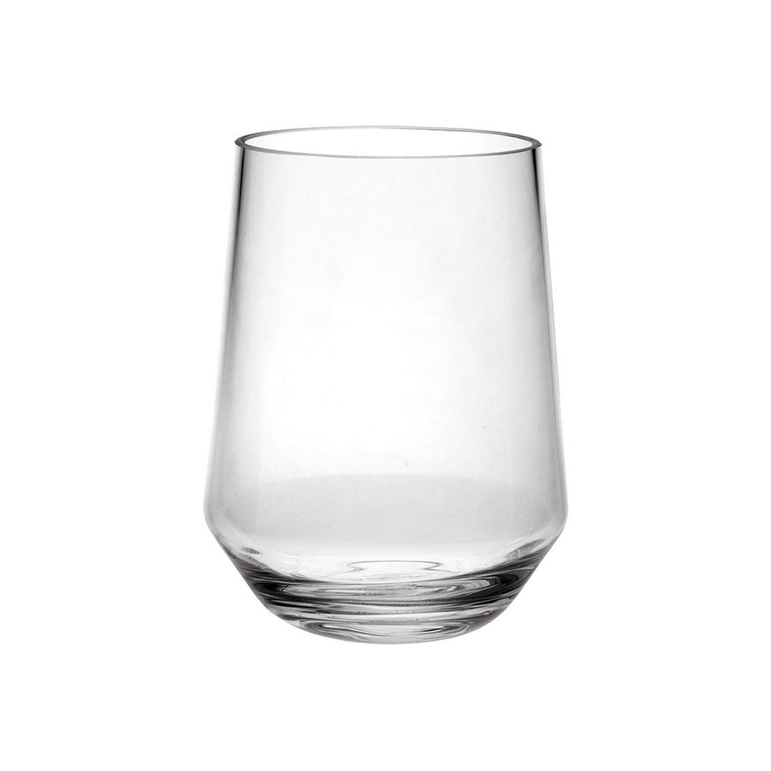 Clear stemmed wine glass with thick base